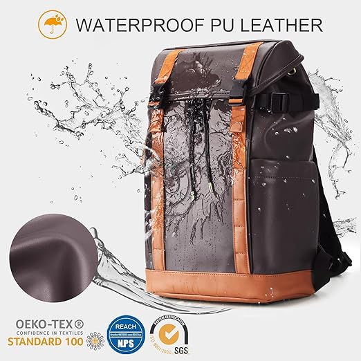 TARION Camera Backpack Professional Photo Leather Backpack - Brown