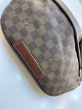 THREE-BOX Damier Chest/ Sling Bag Leather Cross-Body Bag