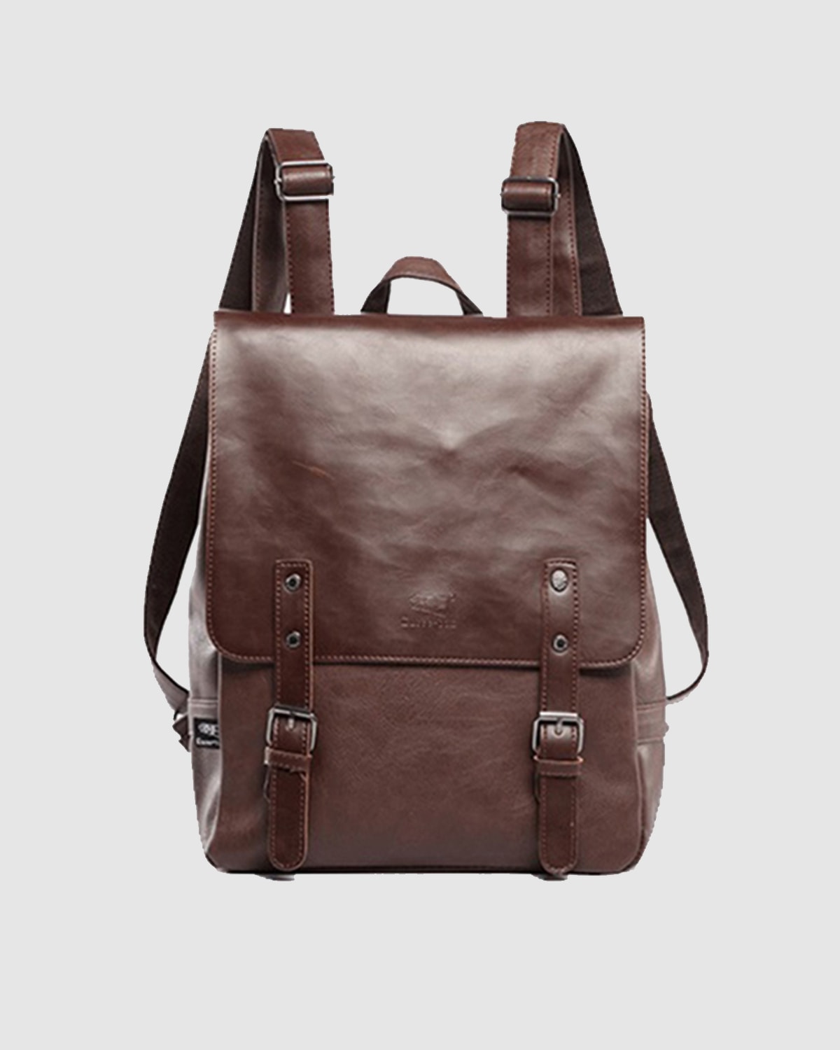 THREE-BOX Classic Chic Old-School Leather Backpack 14" Laptop Backpack