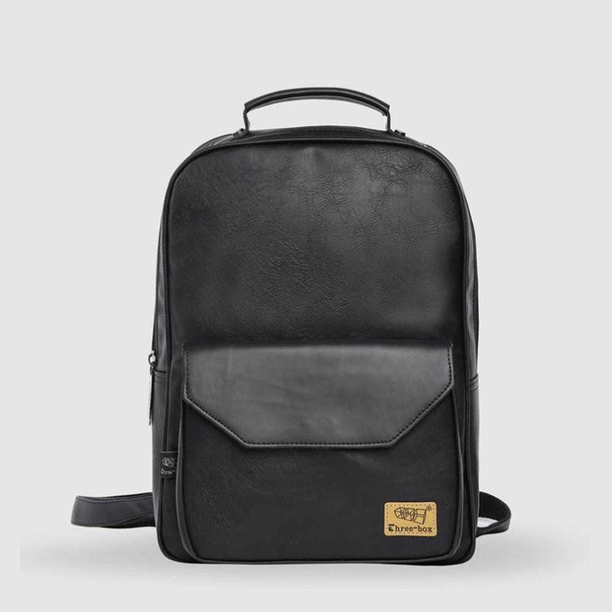 THREE-BOX Classical Fashionable Unisex Leather Mini- Backpack
