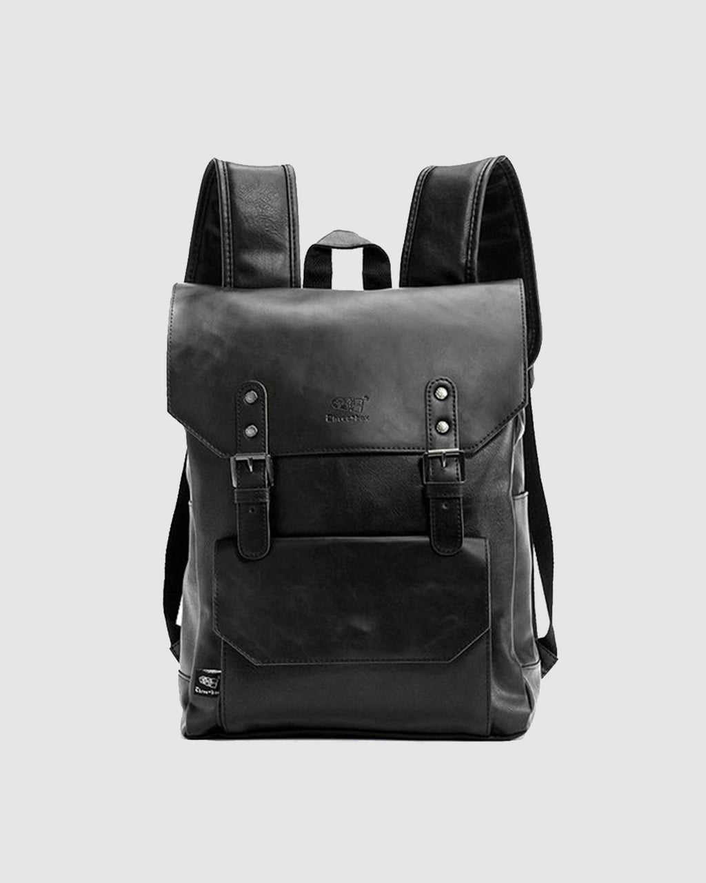 THREE-BOX 15.6" Laptop Large Capacity Unisex Leather Backpack