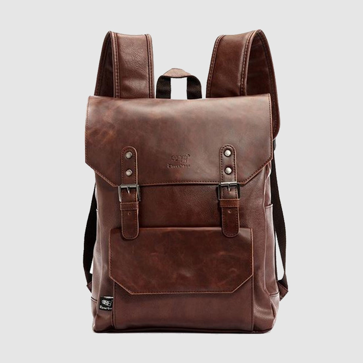 THREE-BOX 15.6" Laptop Large Capacity Unisex Leather Backpack
