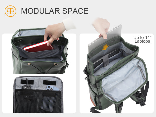 TARION Camera Backpack Professional Photo Leather Backpack - Green