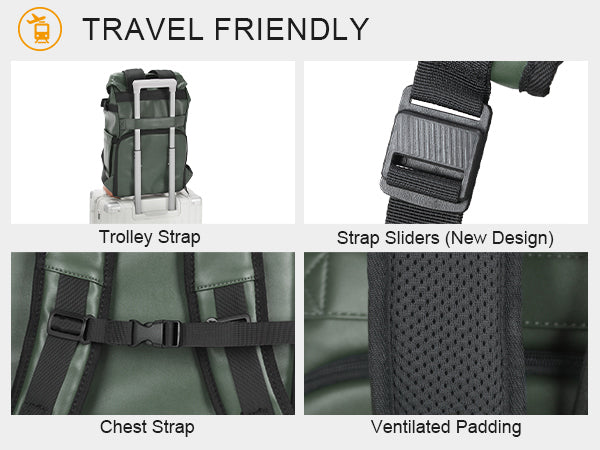 TARION Camera Backpack Professional Photo Leather Backpack - Green