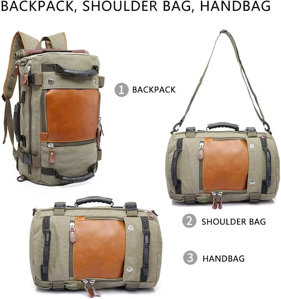 KAKA Vintage Large Capacity Canvas Outdoor Travel Luggage Backpack