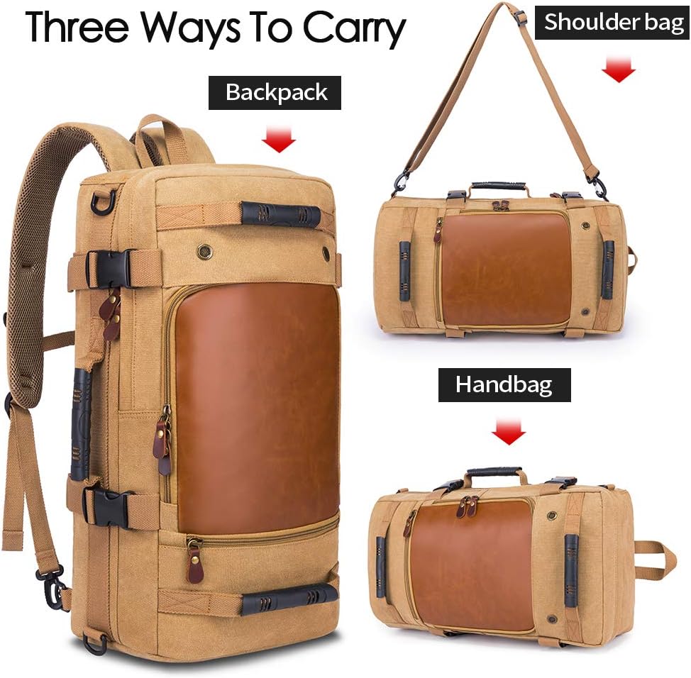 KAKA Vintage Large Capacity Canvas Outdoor Travel Luggage Backpack