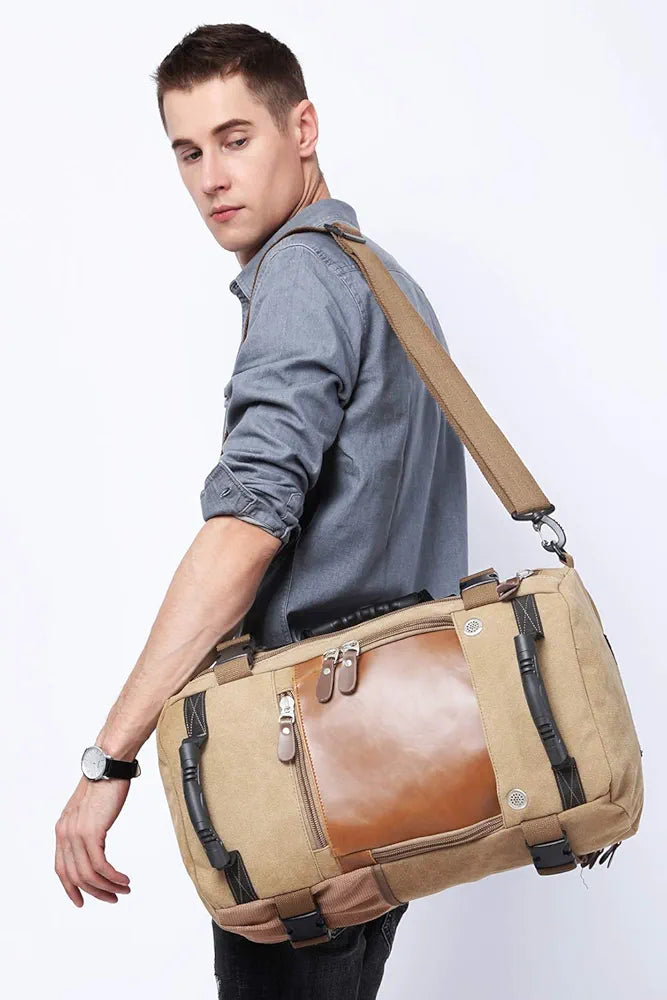 KAKA Vintage Large Capacity Canvas Outdoor Travel Luggage Backpack