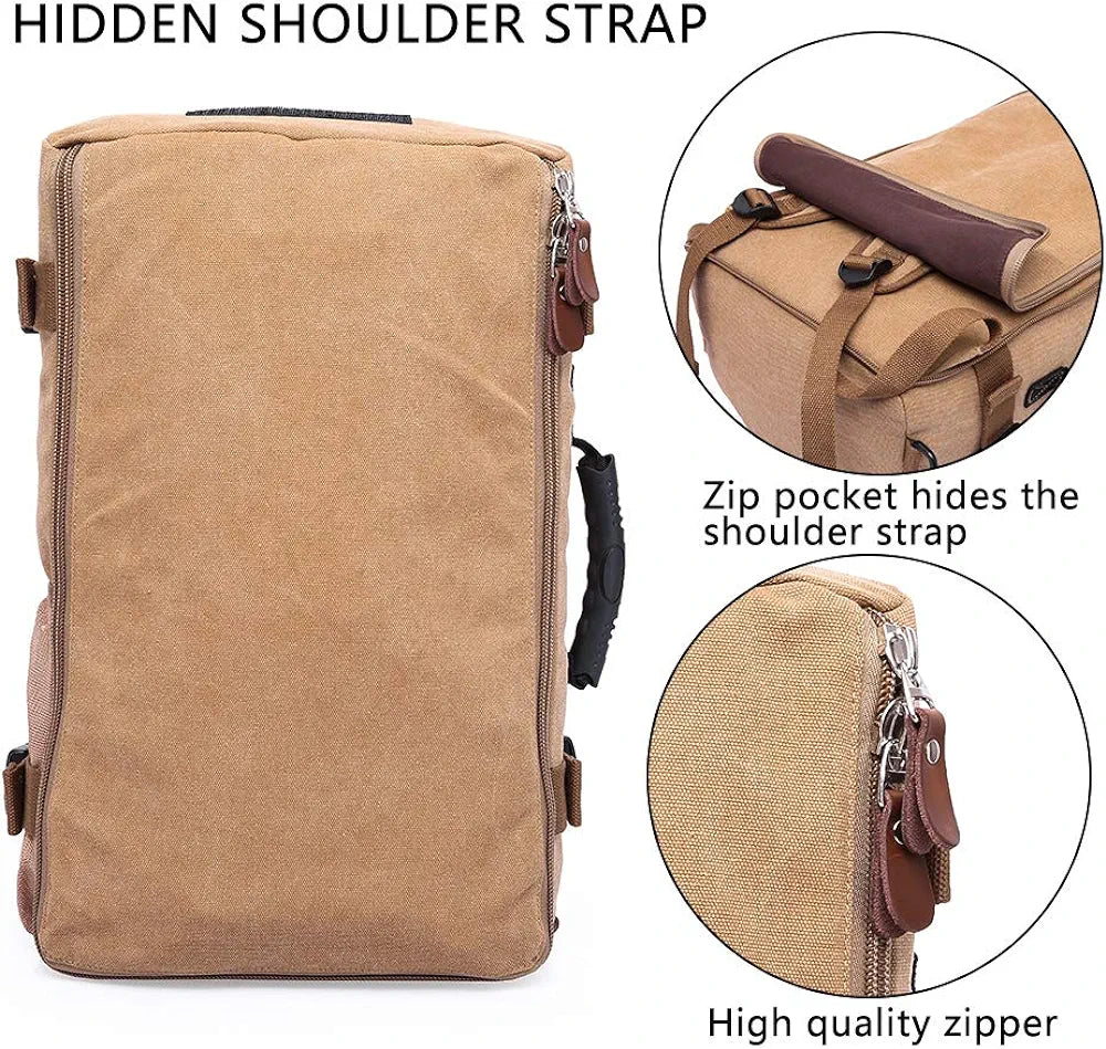 KAKA Vintage Large Capacity Canvas Outdoor Travel Luggage Backpack