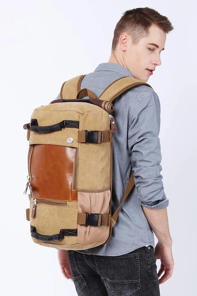 KAKA Vintage Large Capacity Canvas Outdoor Travel Luggage Backpack