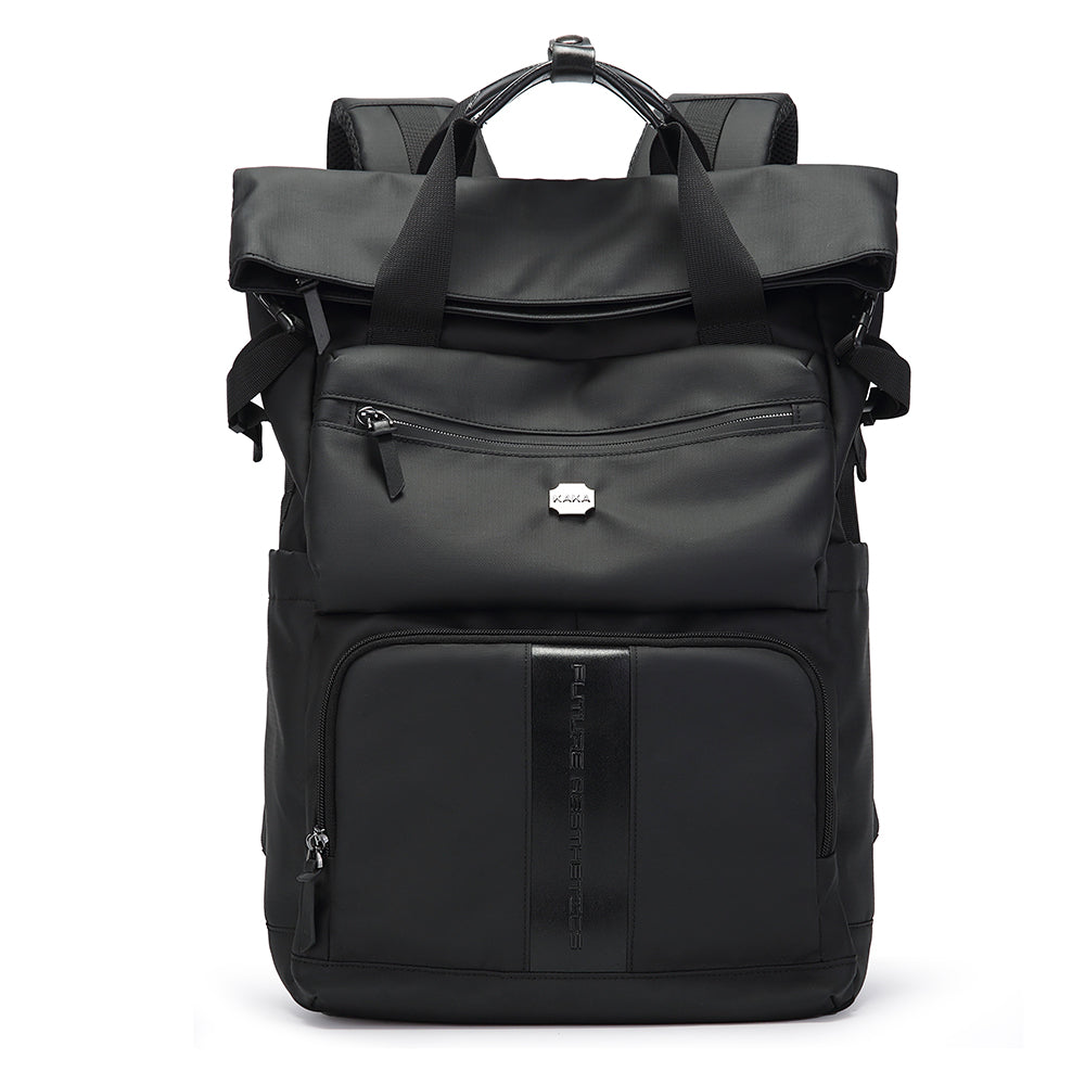 KAKA Roll-Top School Bag Laptop Rucksack Outdoor Travel Unisex Backpack