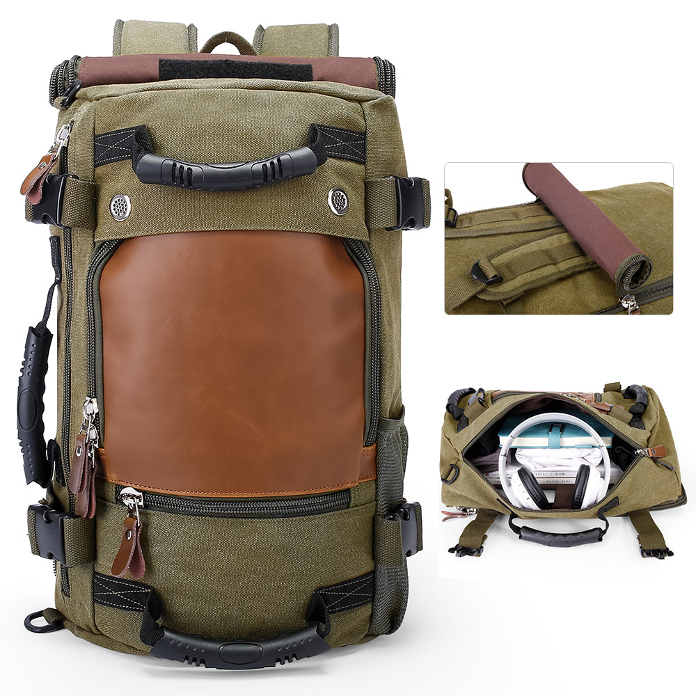 KAKA Vintage Large Capacity Canvas Outdoor Travel Luggage Backpack
