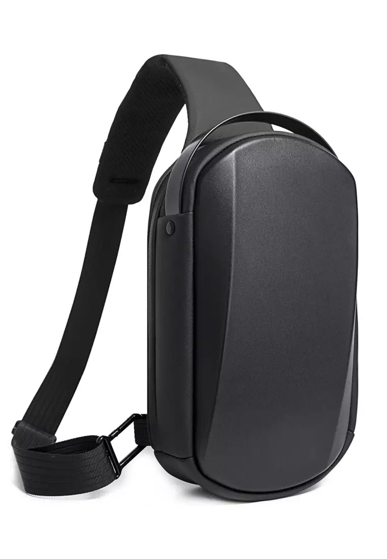 BANGE Waterproof Hard Shell Cross-Body Chest-Bag with USB Charging Port