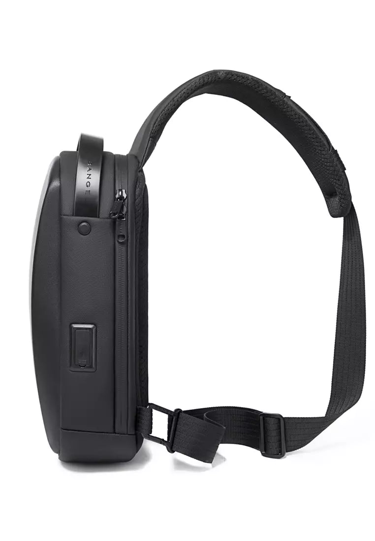 BANGE Waterproof Hard Shell Cross-Body Chest-Bag with USB Charging Port