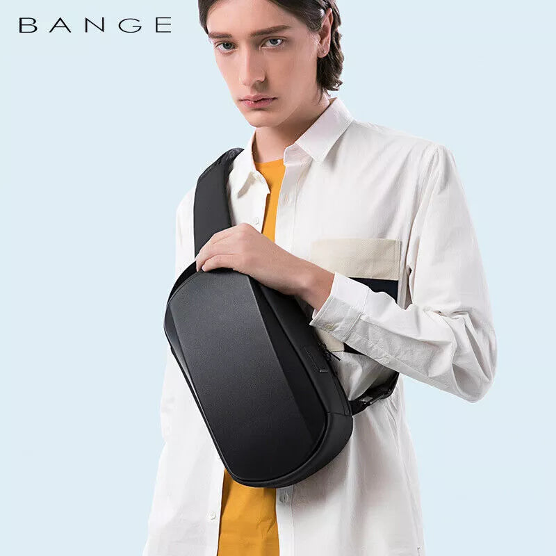 BANGE Waterproof Hard Shell Cross-Body Chest-Bag with USB Charging Port
