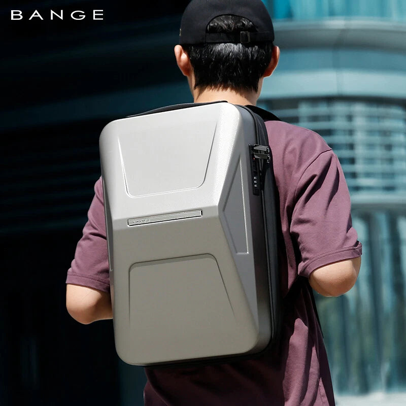 BANGE CYBER PVC Hard-Shell Waterproof TSA Lock Business Backpack