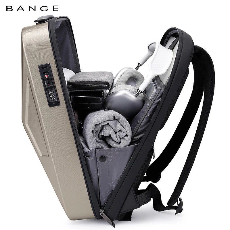 BANGE CYBER PVC Hard-Shell Waterproof TSA Lock Business Backpack
