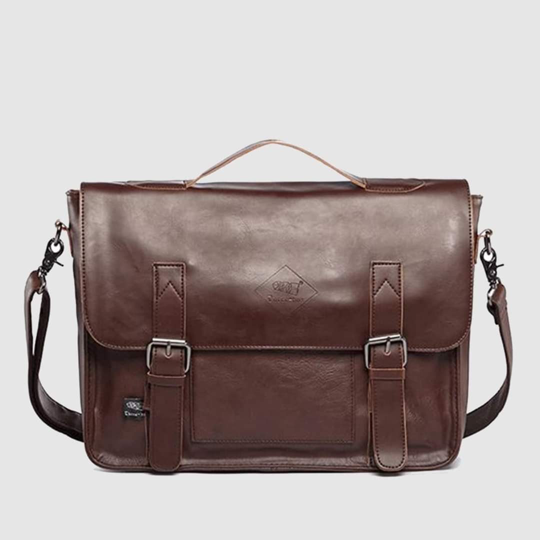 THREE-BOX Business/ Messenger Bag Classic Look Leather Shoulder Bag
