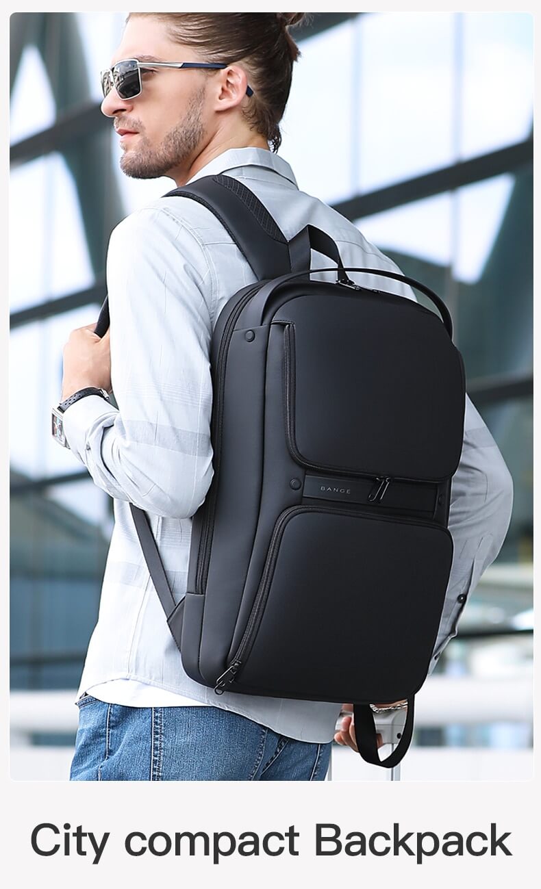 BANGE Waterproof 15.6" Laptop Compact Backpack Business School Anti-theft Backpack