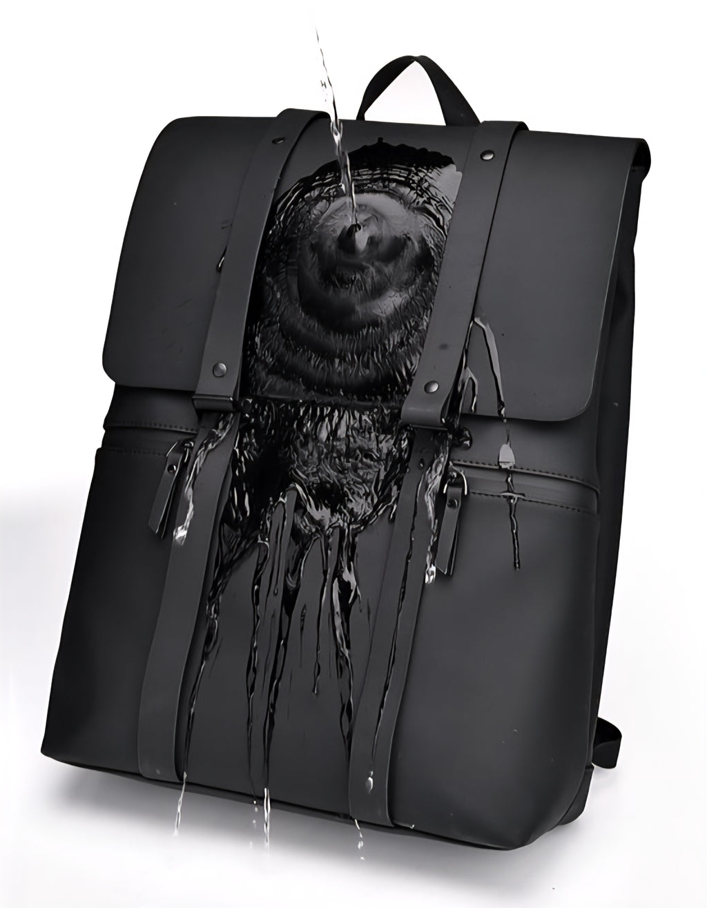 Double Hook Leather 15.6" Laptop Trendy Backpack