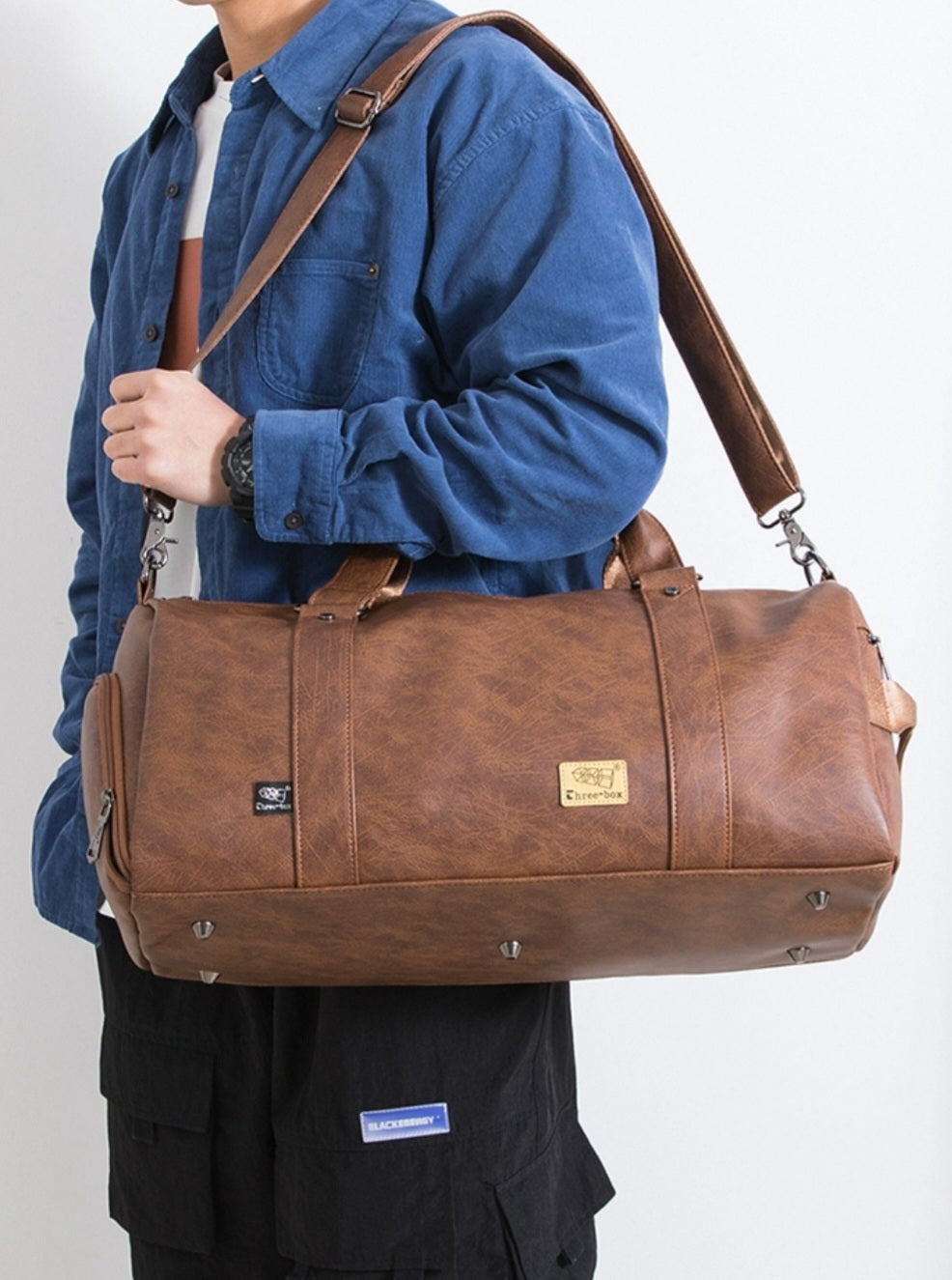 THREE-BOX Gym/ Travel Bag Leather Stylish Shoulder Bag