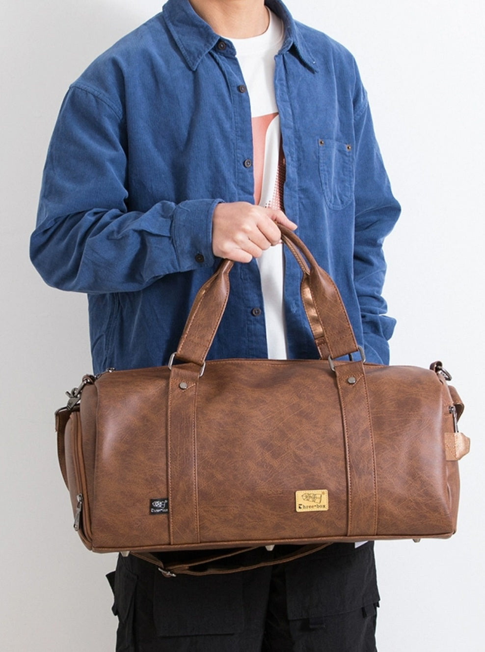 THREE-BOX Gym/ Travel Bag Leather Stylish Shoulder Bag