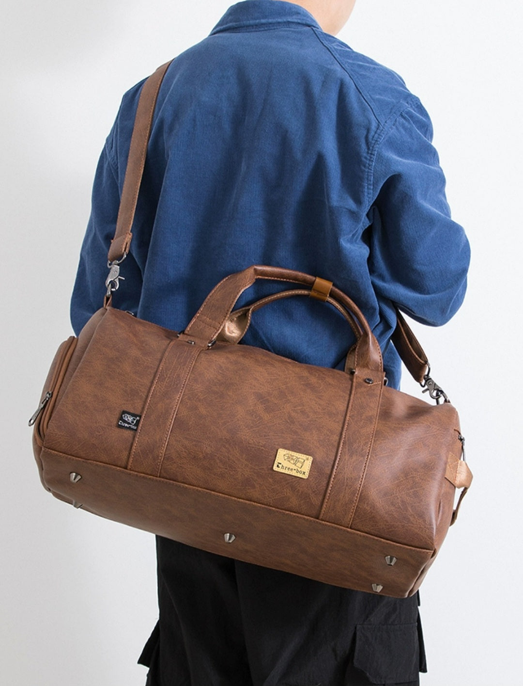 THREE-BOX Gym/ Travel Bag Leather Stylish Shoulder Bag