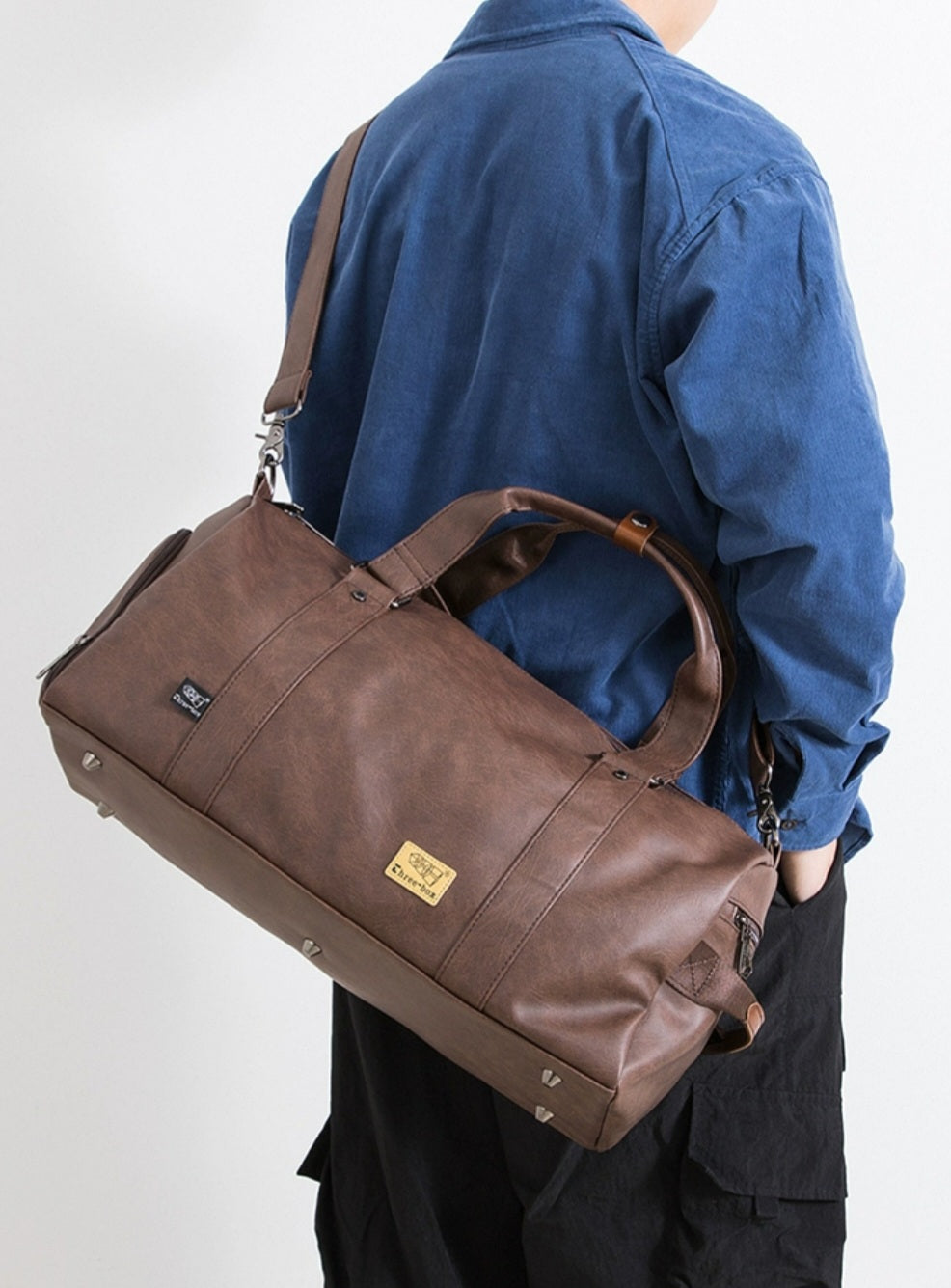 THREE-BOX Gym/ Travel Bag Leather Stylish Shoulder Bag