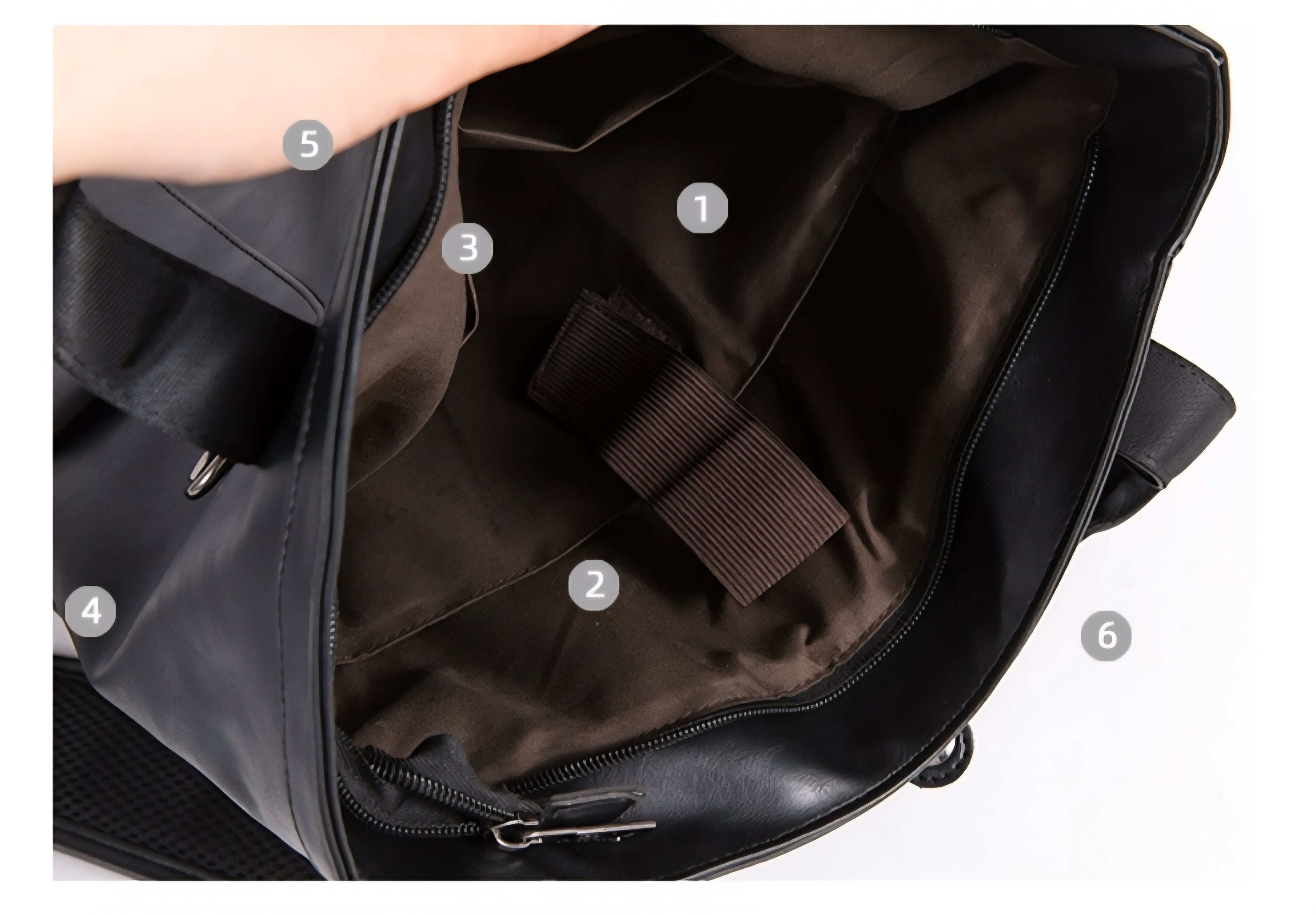 THREE-BOX Unique Fashionable Leather Backpack