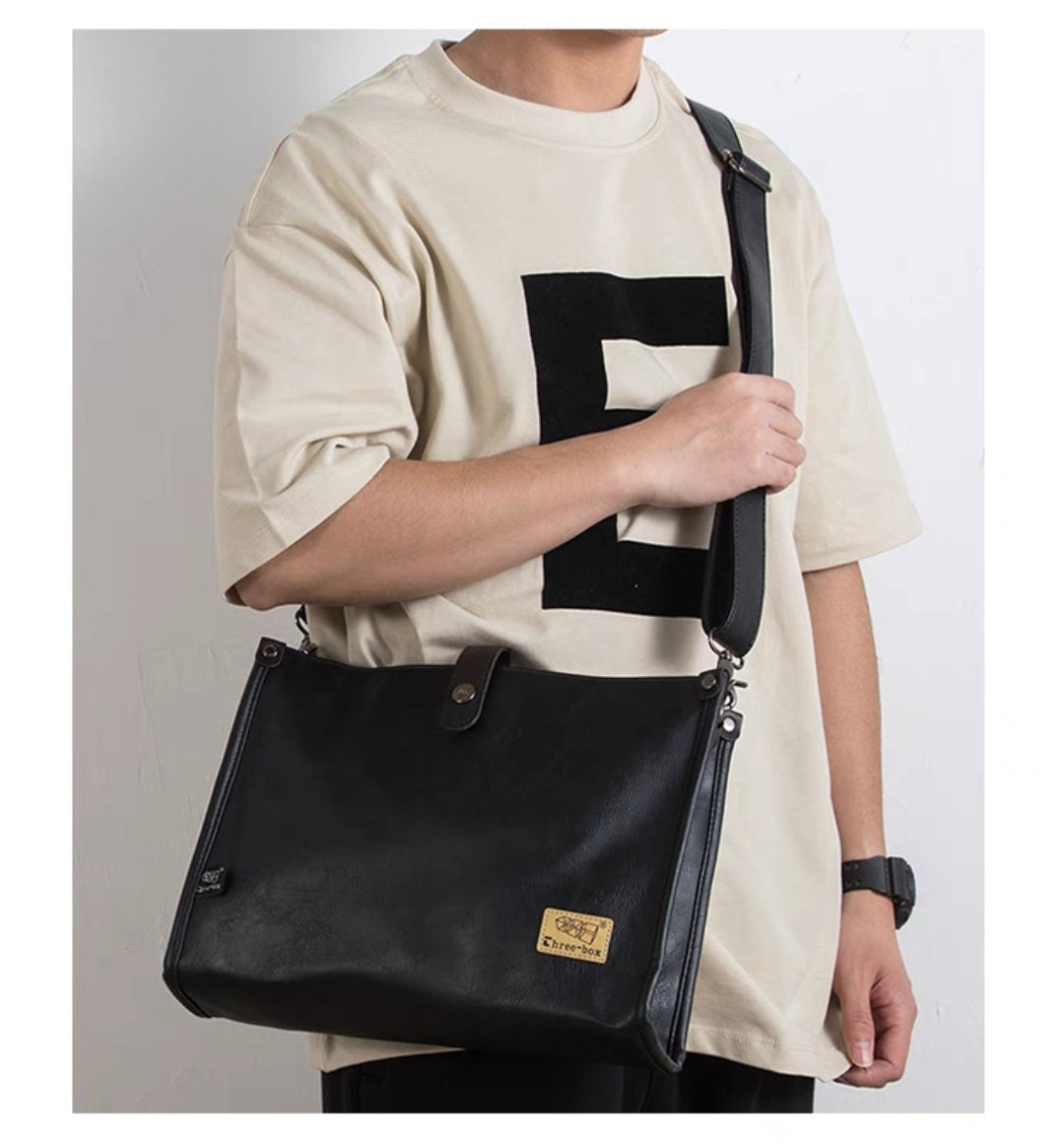 THREE-BOX Cross-body Bag Leather Shoulder Bag