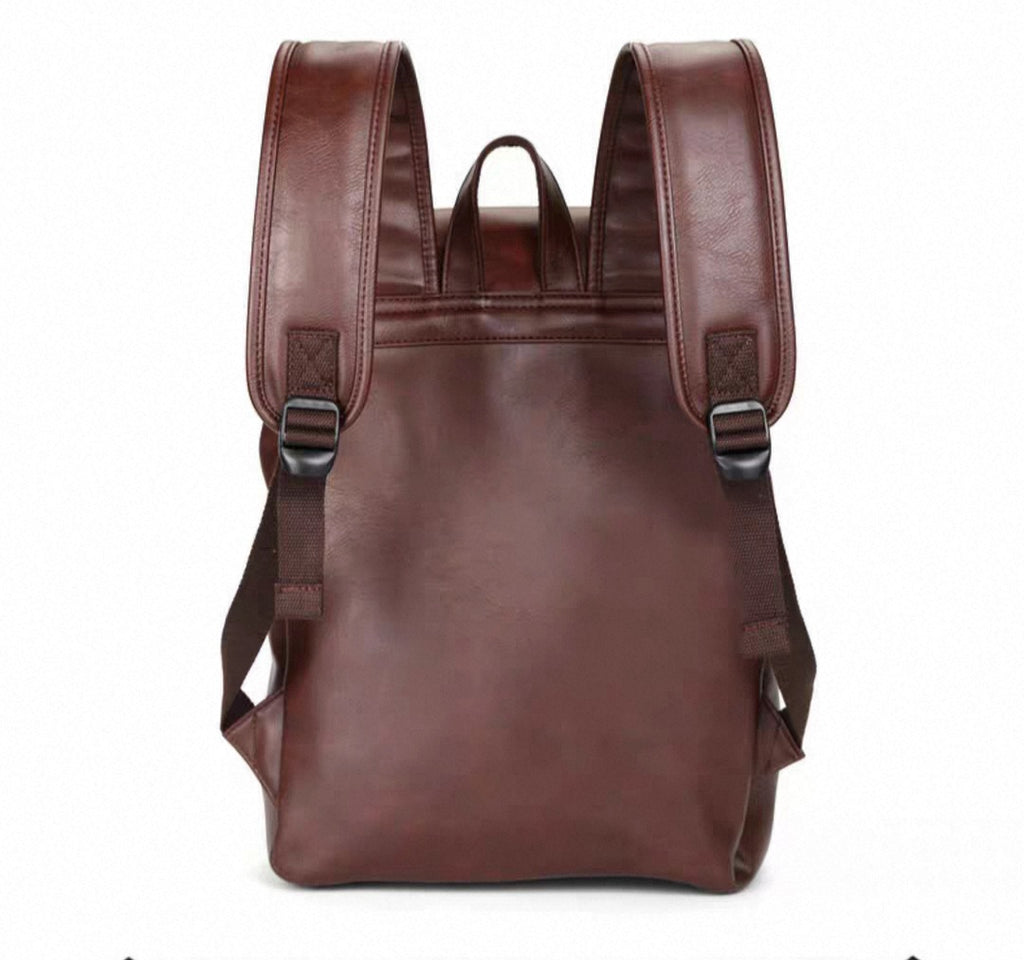 15.6" Laptop Leather Classical Backpack Large Capacity Laptop Backpack