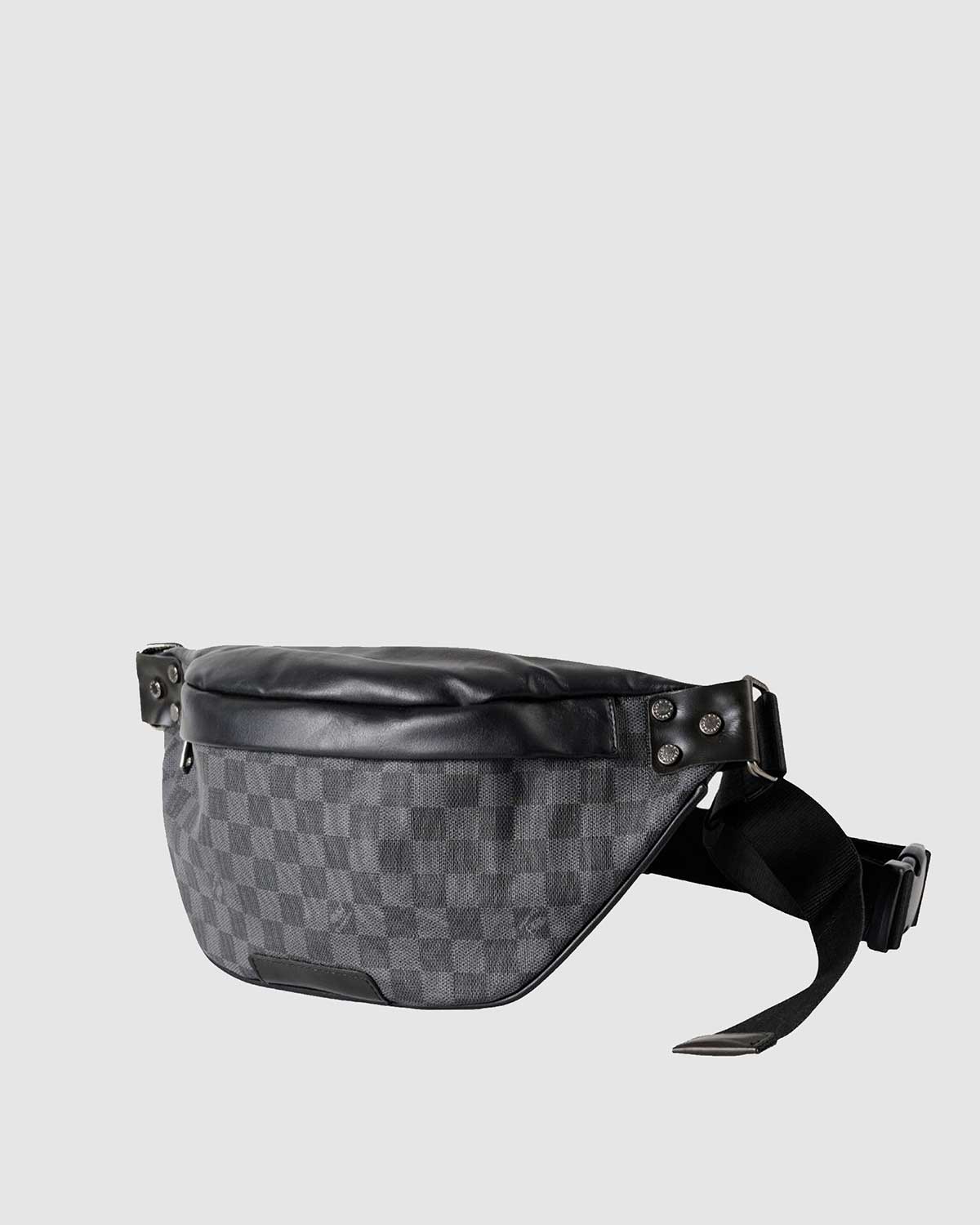 THREE-BOX Damier Chest/ Sling Bag Leather Cross-Body Bag