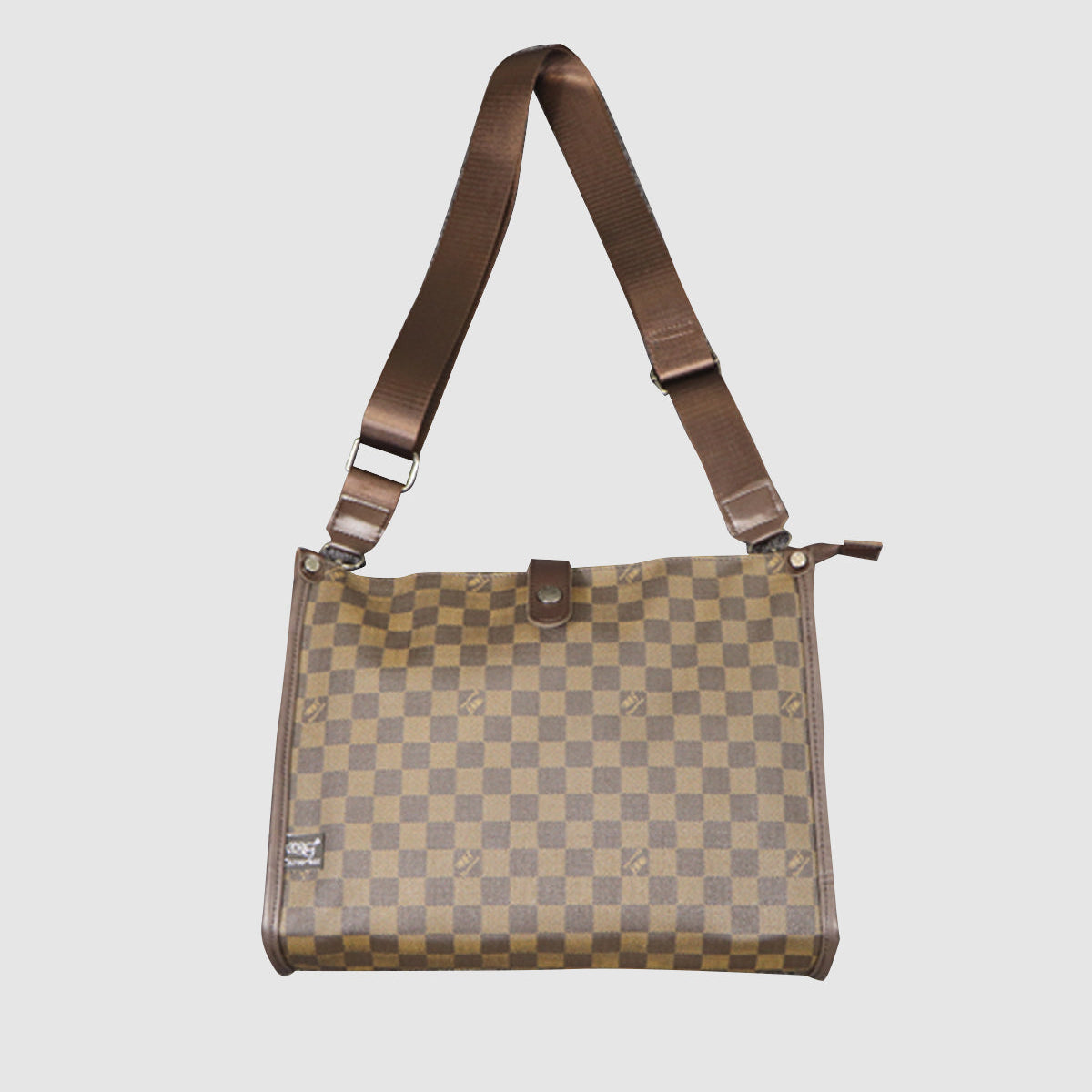 THREE-BOX Damier Cross-body Bag Leather Shoulder Bag