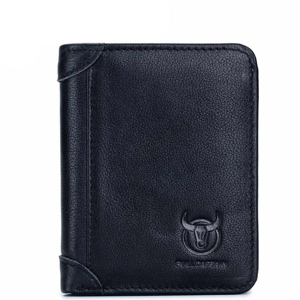 BULLCAPTAIN Trifold Wallets Genuine Leather Multi Card Wallet