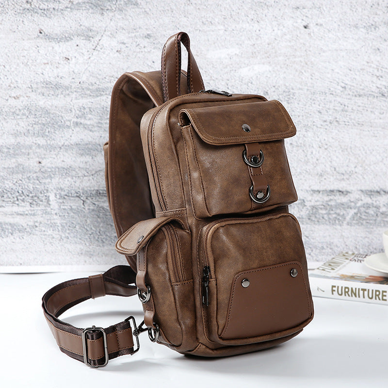 Leather Chest Bag Classic Cross-Body Shoulder Bag