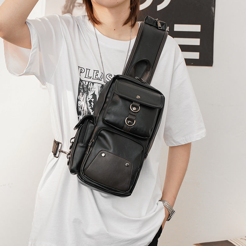 Leather Chest Bag Classic Cross-Body Shoulder Bag