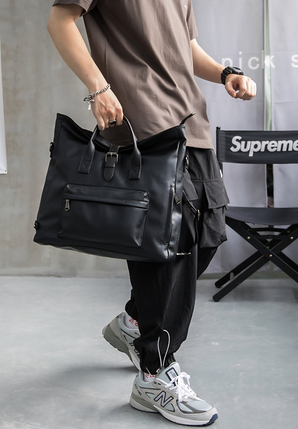 THREE-BOX 2-way Roll-Top Backpack / Shoulder Bag Casual Look