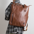 THREE-BOX Unique Fashionable Leather Backpack