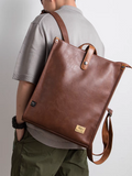 THREE-BOX Unique Fashionable Leather Backpack
