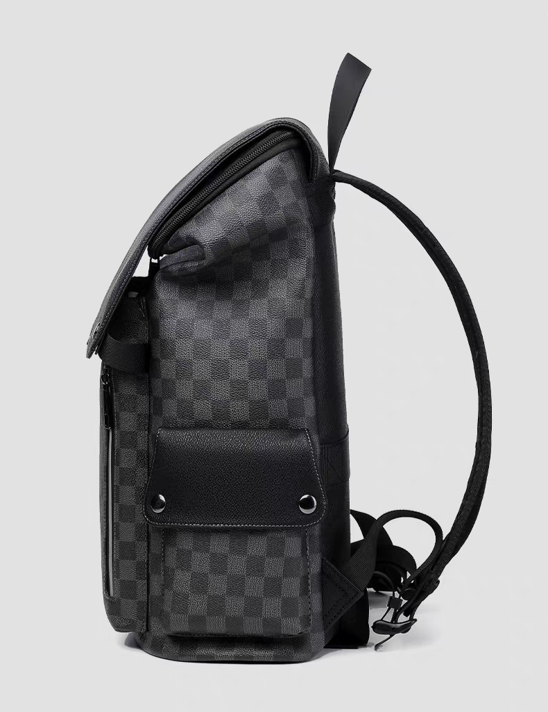 Damier 15.6" Backpack Leather Laptop Large Capacity Backpack